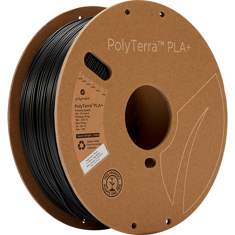 Polymaker PolyTerra PLA+ Black 1kg - 1,75mm