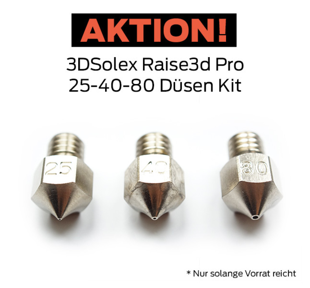 3DSOLEX NOZZLE KIT für RAISE3D E2/PRO2/PRO3 Series 0.25 - 0.40 - 0.80mm