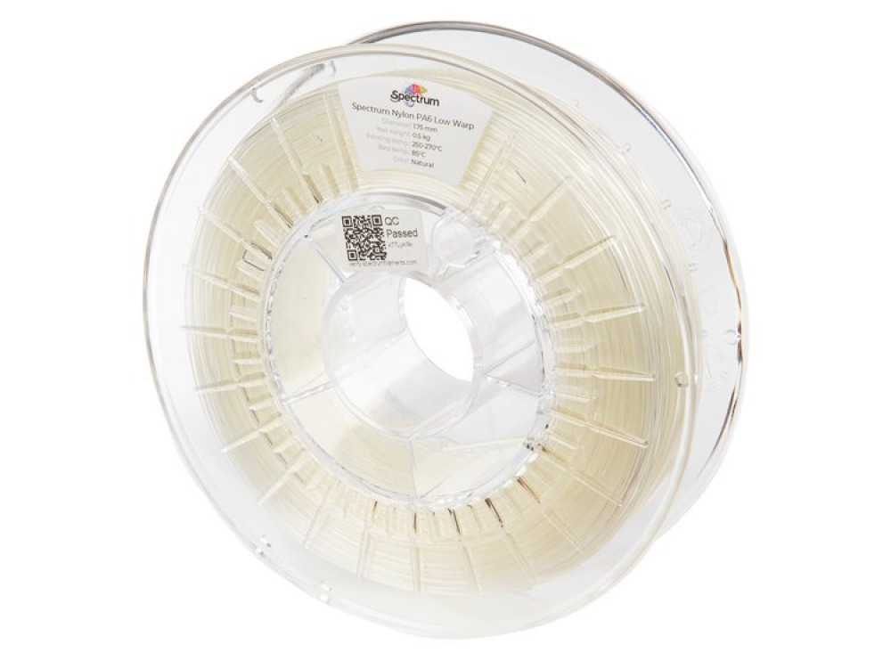 FILAMENT NYLON PA6 LOW WARP 1.75mm NATUR 1KG