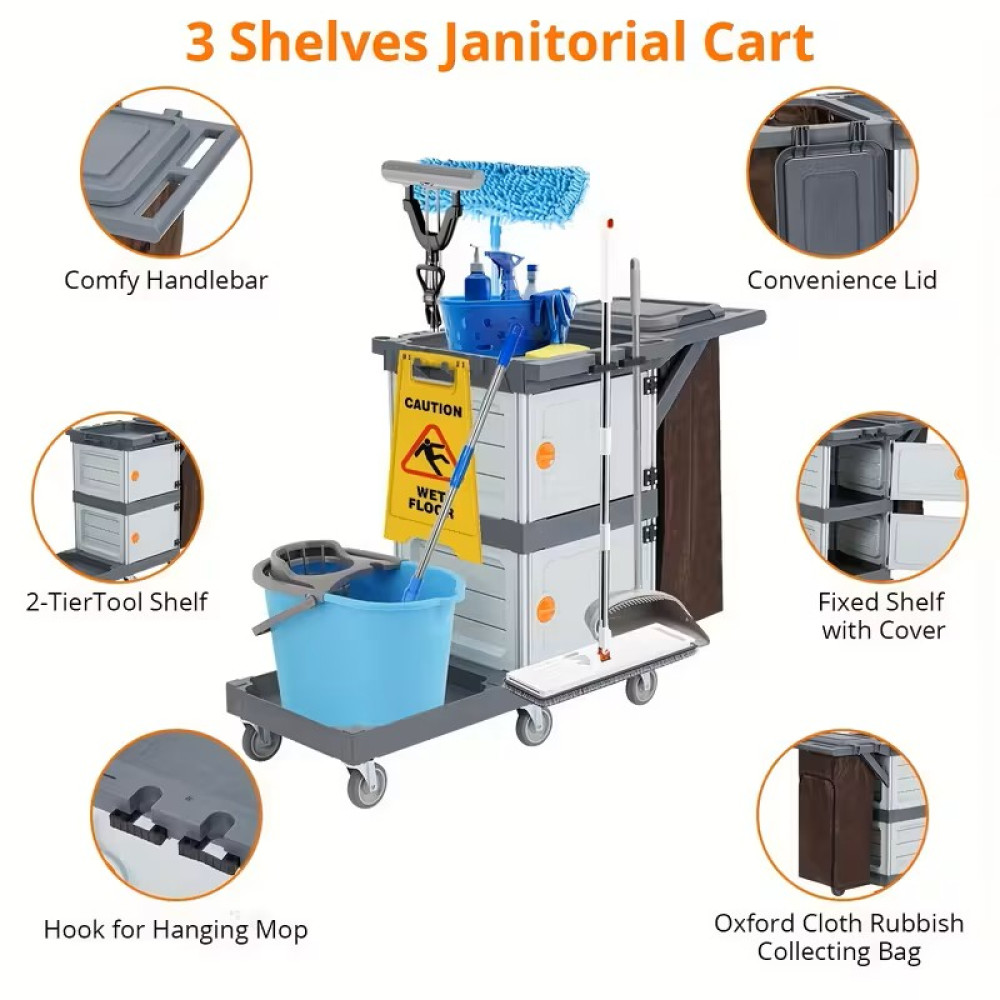 Gewerblicher Profi Reinigungswagen für Büro oder Hotel