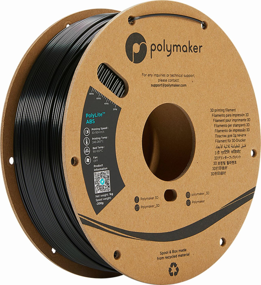 Polymaker PolyLite ABS Filament True Black - 1000g