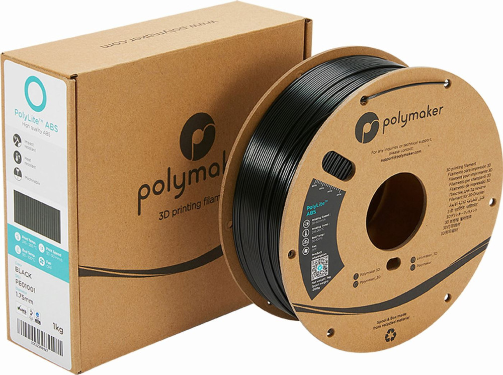 Polymaker PolyLite ABS Filament True Black - 1000g