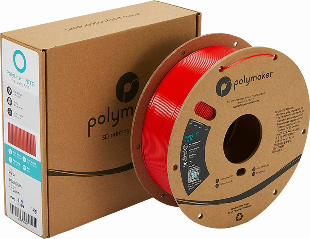 Polymaker PolyLite PETG Red Filament 1000g