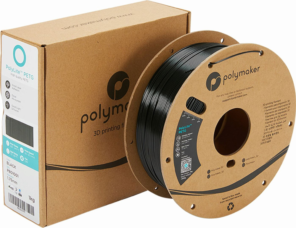 POLYMAKER POLYLITE PETG TRUE BLACK FILAMENT