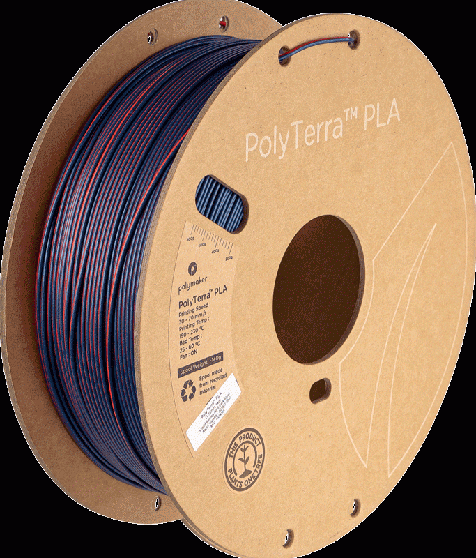 Polymaker PolyTerra PLA Dual Mixed Berries (Red-Dark Blue) 1,75mm 1kg