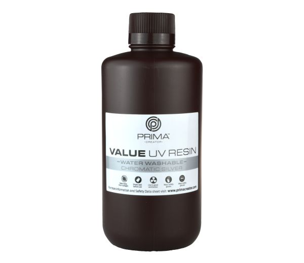 PrimaCreator Value Wasserabwaschbares UV-Harz - 500 ml - chromatisch silber