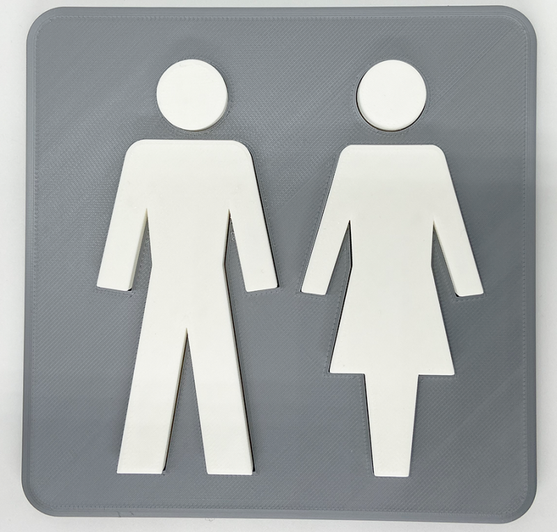 3D Schild WC, Toilette