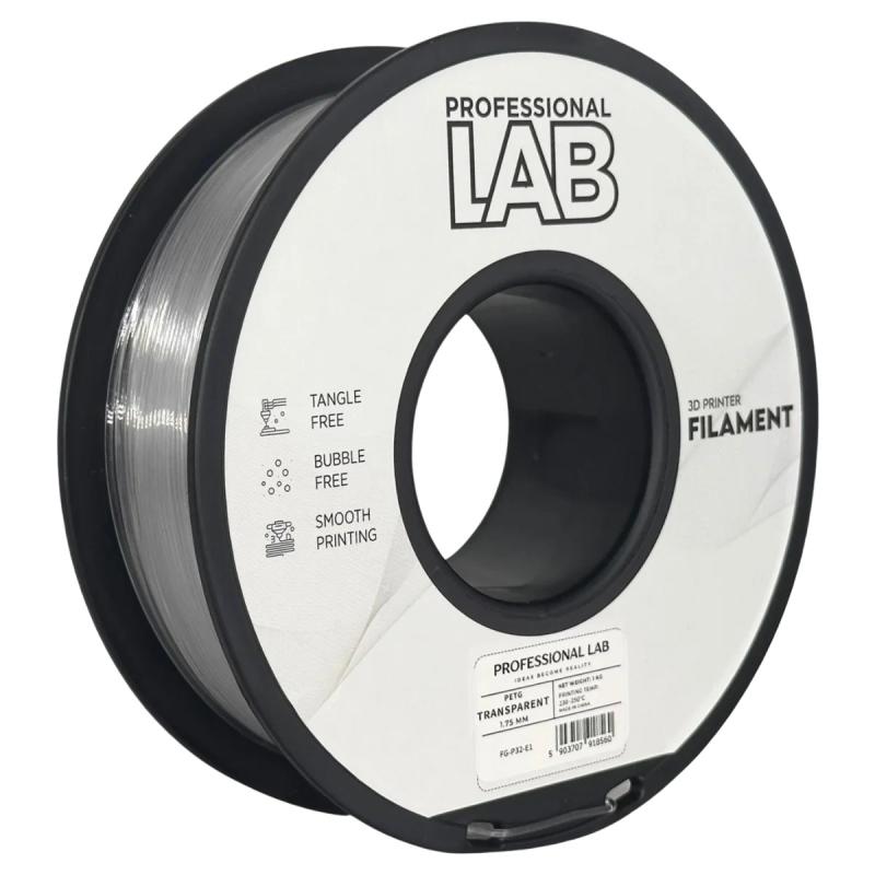 PETG filament transparent | Prof. Lab, 1,75mm, 1KG
