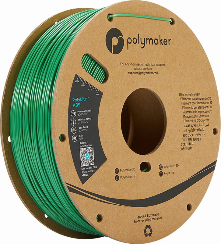 Polymaker PolyLite ABS Filament Green - 1000g