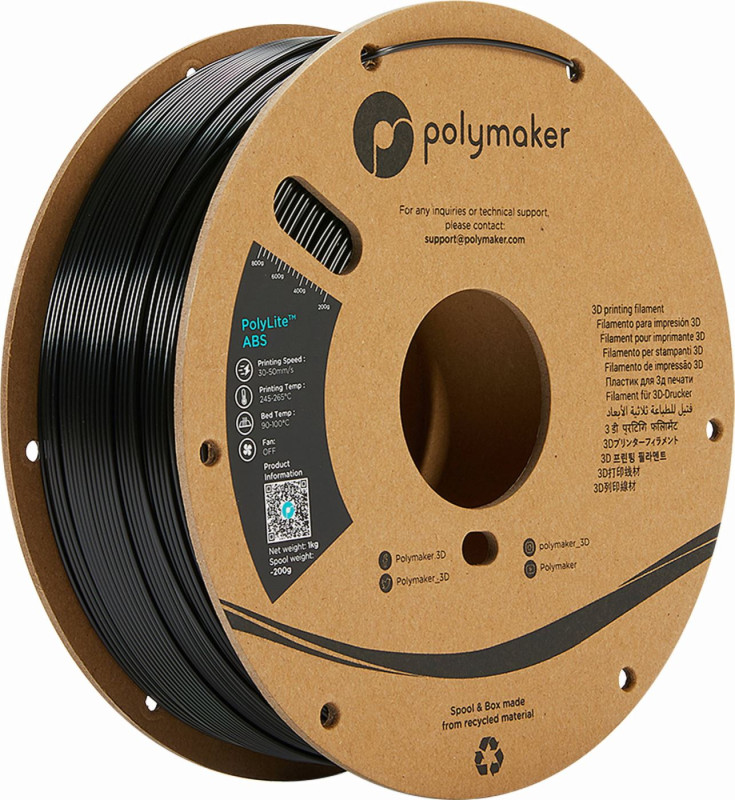 Polymaker PolyLite ABS Filament True Black - 1000g