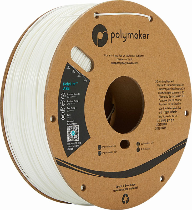 Polymaker PolyLite ABS Filament True White - 1000g